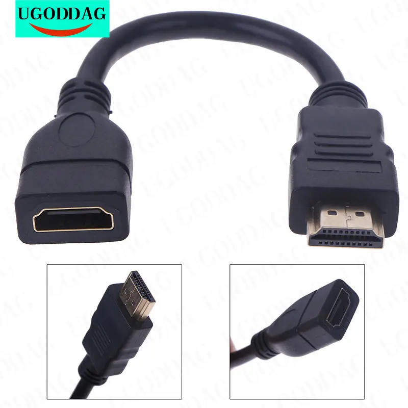 1 Stück 15cm/30cm/100cm HDMI-kompatibles Verlängerung kabel von Stecker zu Buchse HDMI-kompatibles Schutz-Verlängerung kabel