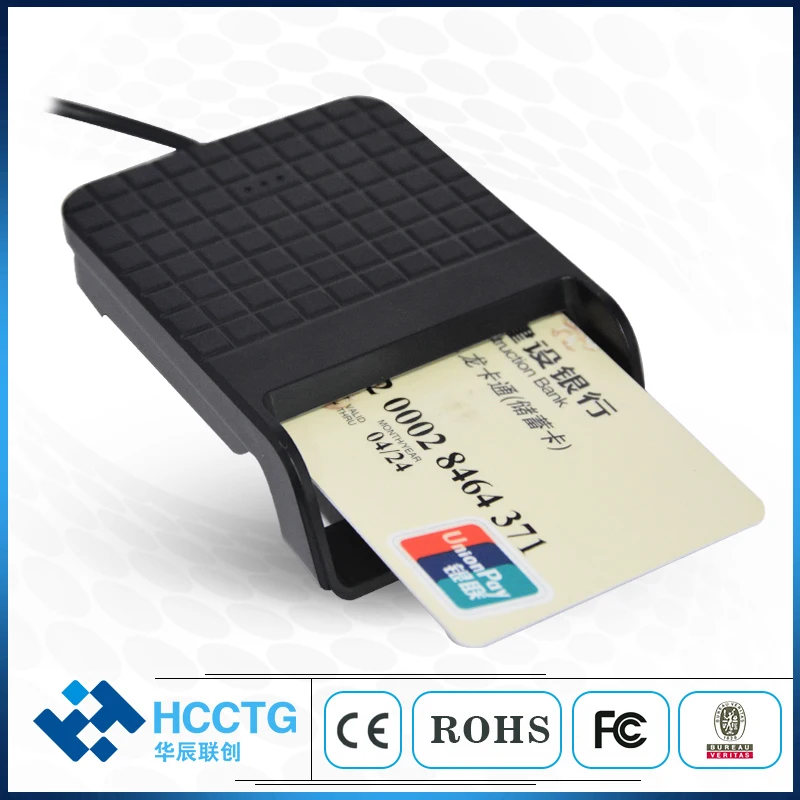 

USB 2.0 CCID ISO 7816 Контактный считыватель IC-чипов, сертифицированный EMV L1 Устройство чтения смарт-карт IC для настольного компьютера DCR33