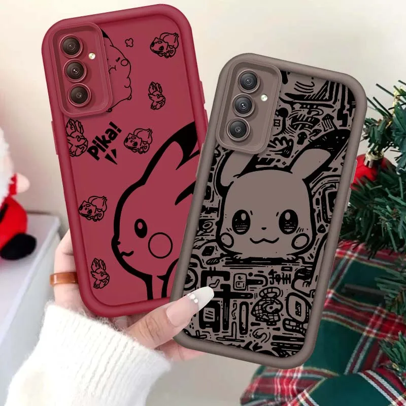 

P-Pikachus Anime Cute For Samsung A71 A52 A51 A34 A33 A22 A16 A15 A13 A04 A06 Note 20 Ultra 5G Eye Ladder