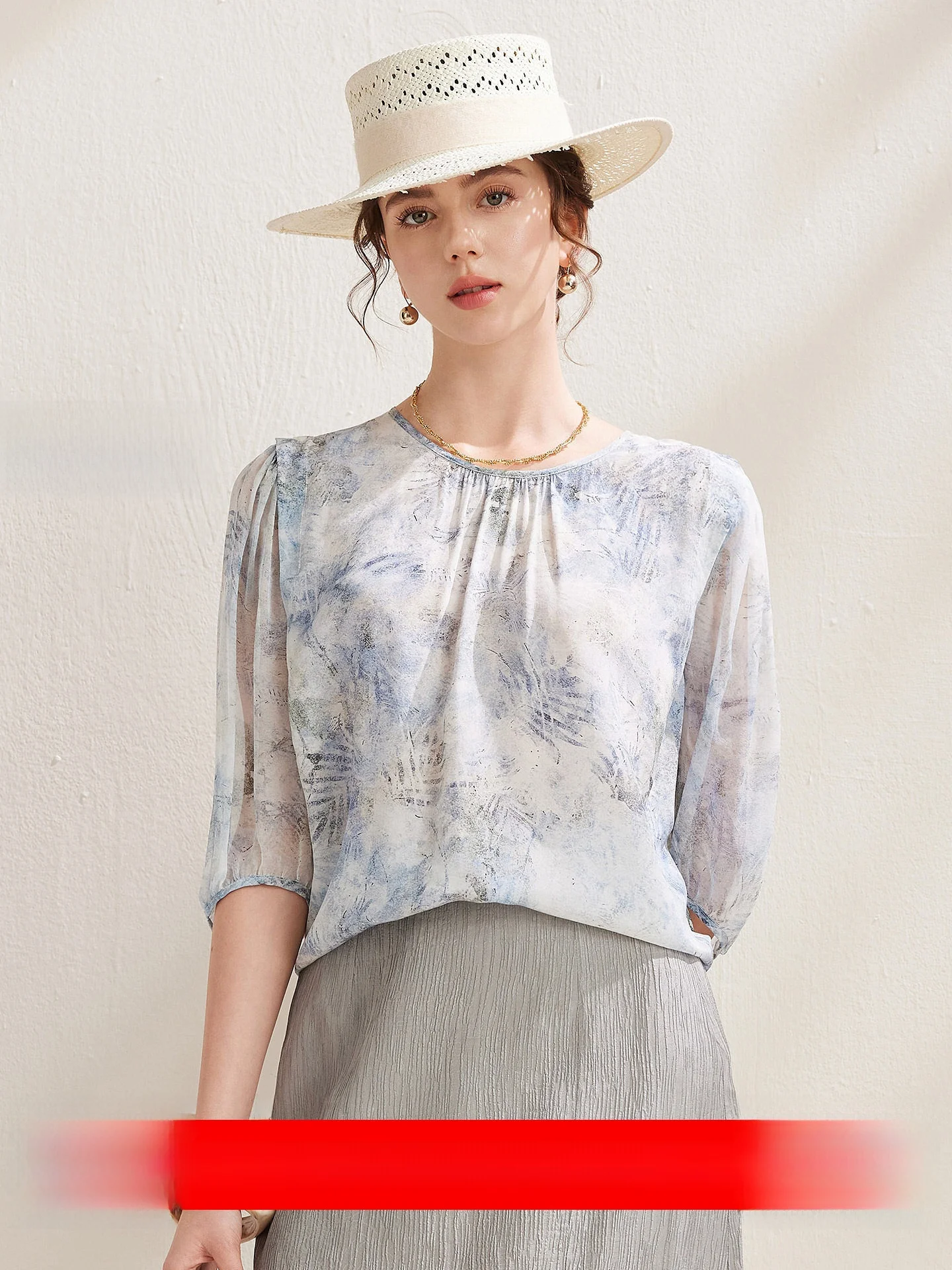 

Ele Floral Silk Top Women's Ele Aosphere f Sve New Sle Spring Summer Faionable Commute Simple Sle