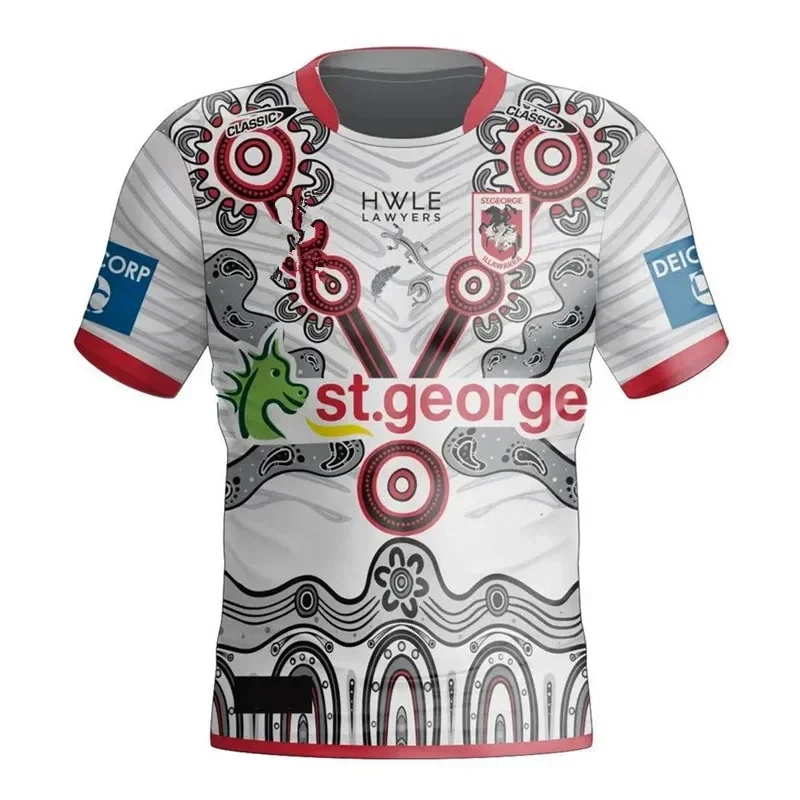 

2024 St George Illawarra Dragons Indigenous Rugby Jersey - Men's Size:S-5XL（Print Custom Name Number）