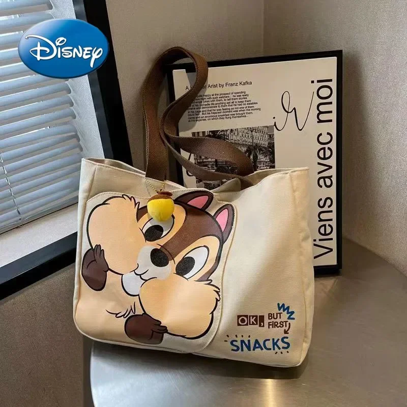 Disney new Chichititi Cartoon Print Large Capacity Women's Handbag Daily Travel Mummy Bag Fashionable and Versatile Shoulder Bag