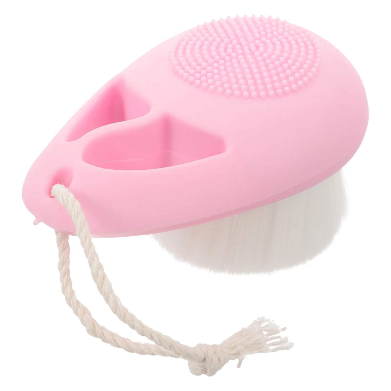 Face Exfoliating Brush Silicone Handle Double-sided Cleansing (pink) Makeup Scrubber Exfoliator Facial