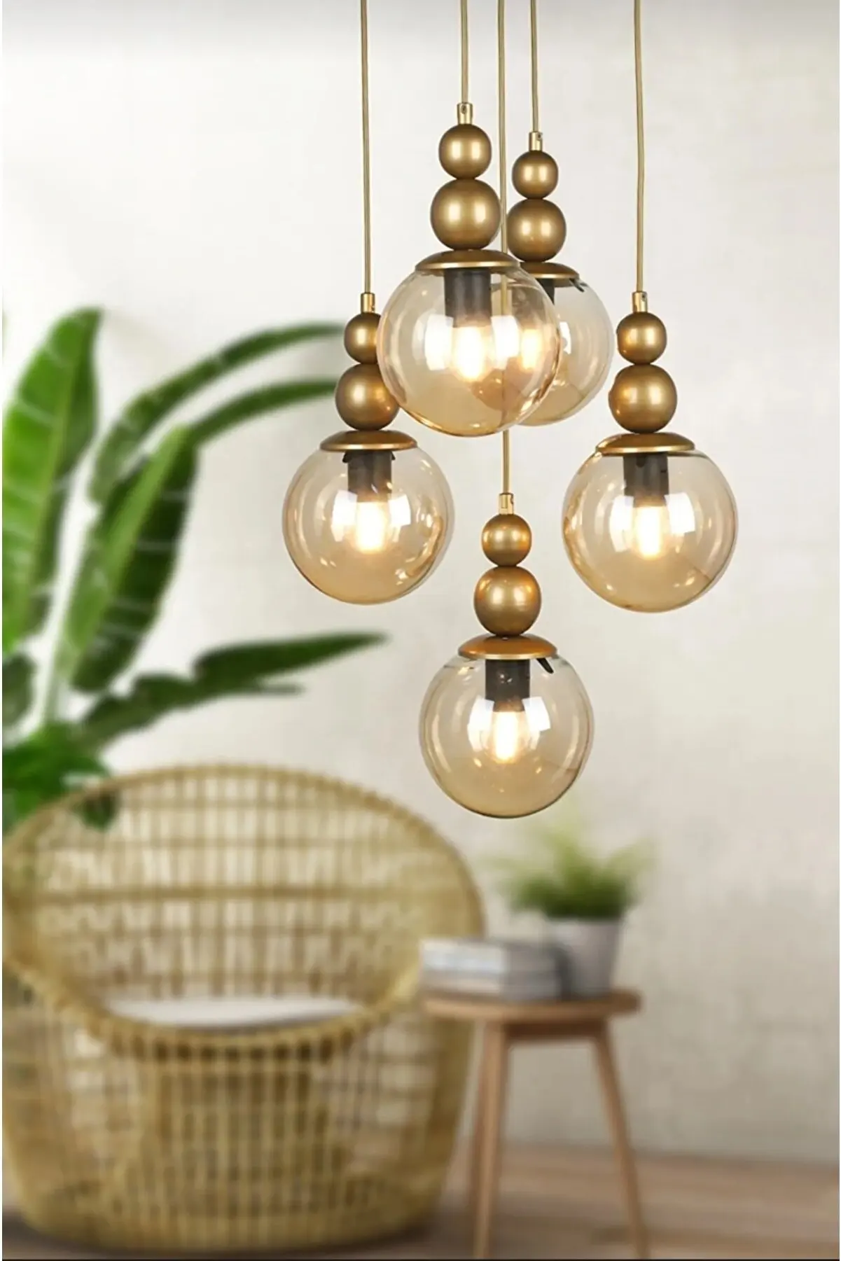 5 Piece Pendant Lamp Tumbled Model Chandelier Hanging Lamp Living Dining Room Bar Coffee Indoor Lighting Ceiling Lamp