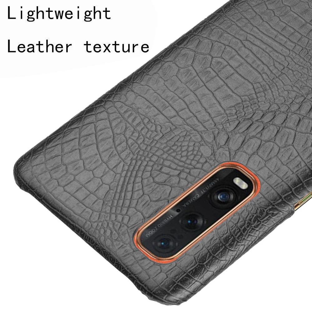 Ultra Thin Snake Crocodile Skin Leather Phone Case For OPPO Find X3 X2 Pro Lite R17 RX17 Neo Hard PC Plastic Back Cover