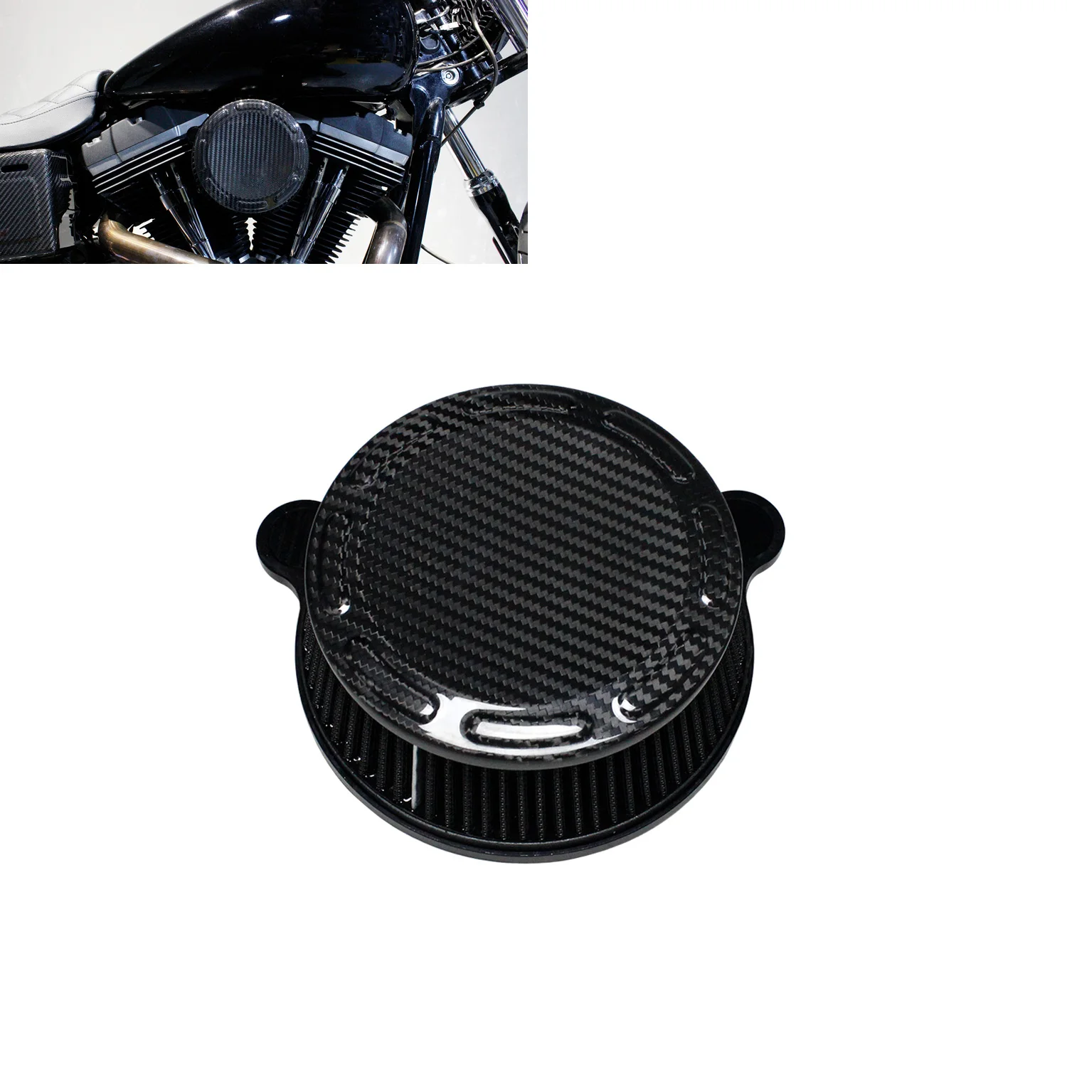 Carbon Fiber Air Cleaner Intake Filter For Harley Touring FLHT FLHR FLHX FLTR 2008-2016