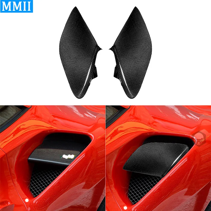 For Ferrari 488 2015-2019 Dry Carbon Fiber Car External Replace Tuyere Vent Trim Cover Decoration Accessories Sticker