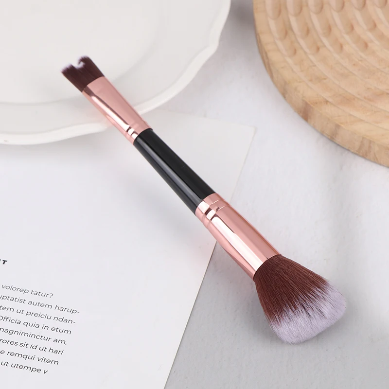 1pc nariz contorno em forma de u pincel de maquiagem dupla extremidade nariz sombra fundação iluminador blush escova rosto beleza cosméticos ferramentas