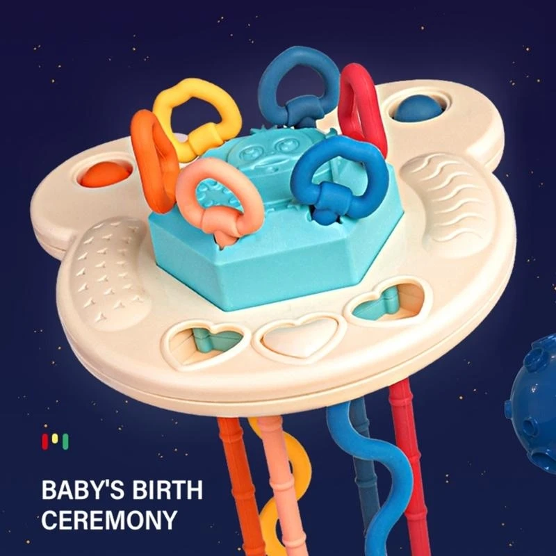 感覚赤ちゃん指プラーおもちゃ手掴みガラガラおもちゃバイトフリー音楽泡おもちゃ 15UB