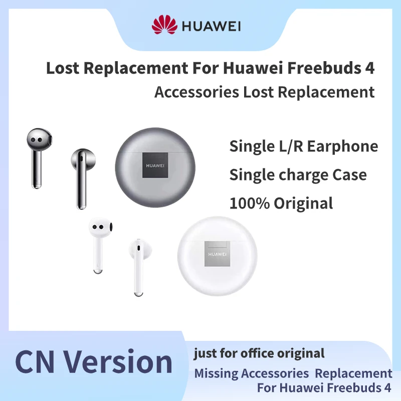 Original Part Replacement for Huawei FreeBuds 4 Wireless Bluetooth Earbuds Single Left Right Earphone Charging Case Accessories