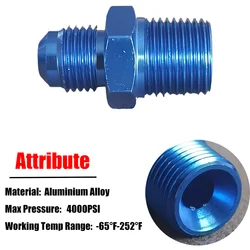 AN3AN4 AN6 AN8 AN10 AN12 Flare Male to NPT Thread Straight Fuel Oil Air Hose Fitting Pipe Adapter Car Auto Accessories Bare Blue