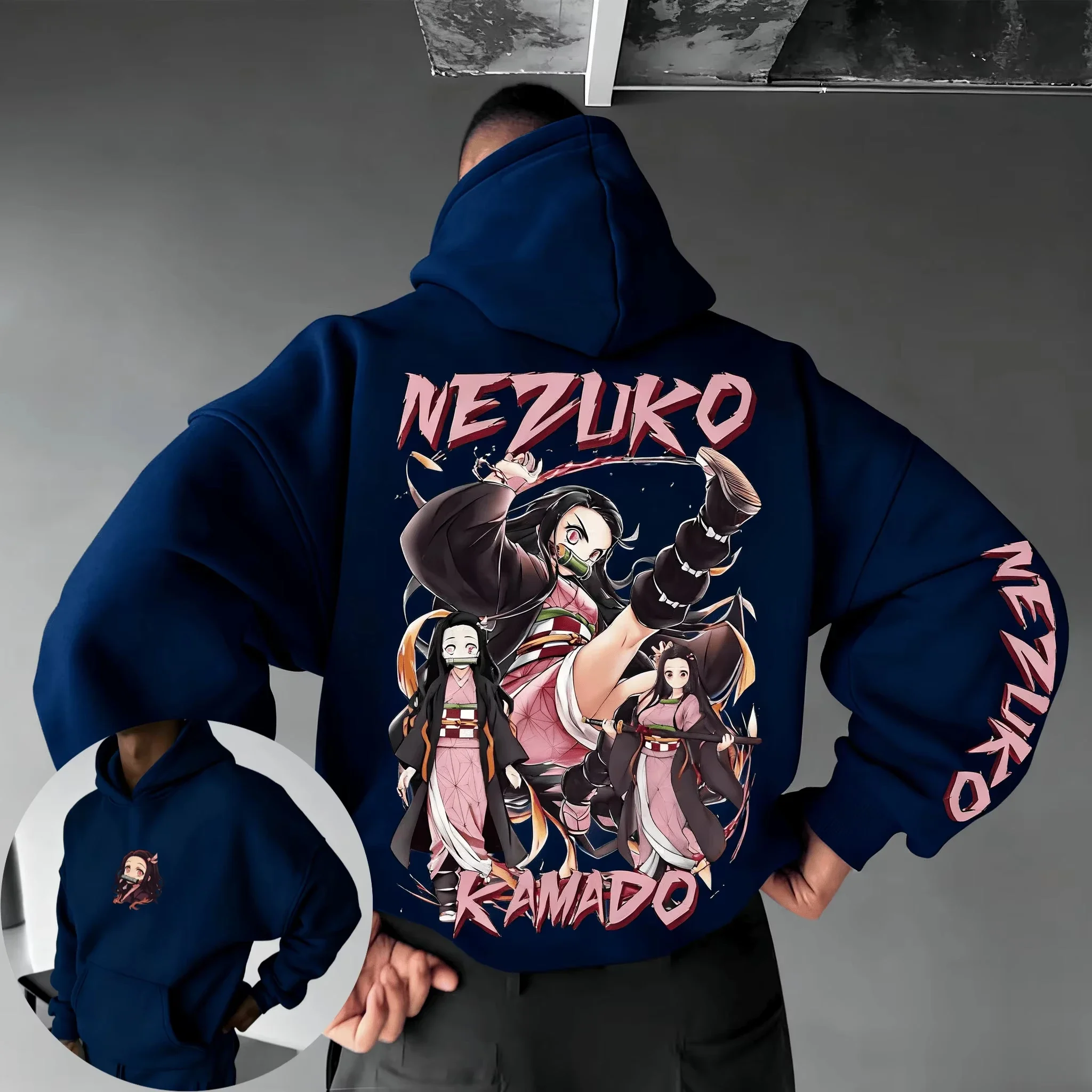 شيطان القاتل 2026 جديد حار Nezuko Kamado أنيمي هوديي البلوز المرأة الشارع الشهير بلايز عادية الكرتون طباعة ربيع الخريف الموضة #3