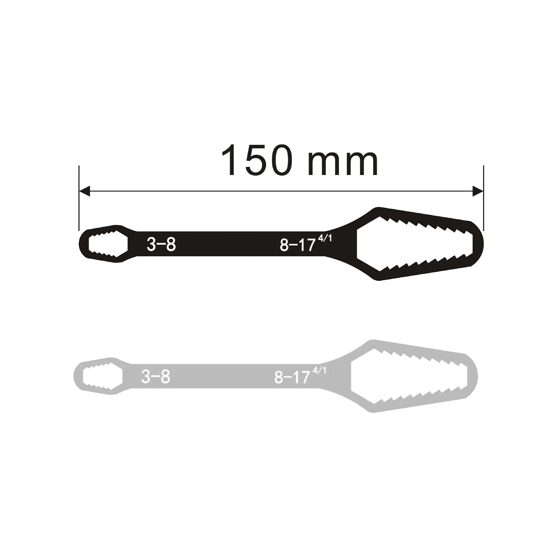 3-17mm Universal Torx Wrench Self-tightening Adjustable Glasses Wrench Board Double-head Torx Spanner Hand Tools for Factory view 2