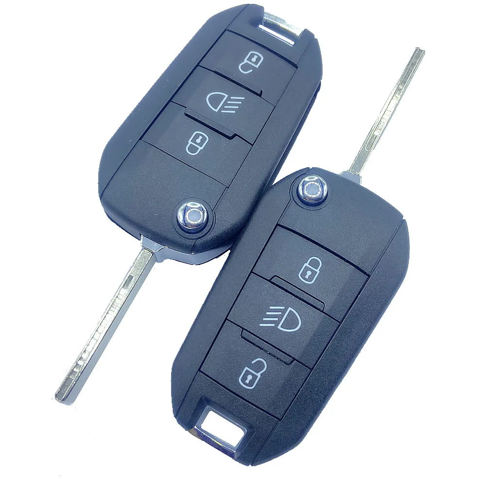 3b remoto chave do carro escudo caso fob em branco para peugeot 208 2008 301 308 508 5008 rcz para citroen c-elysee C4-Cactus farol médio