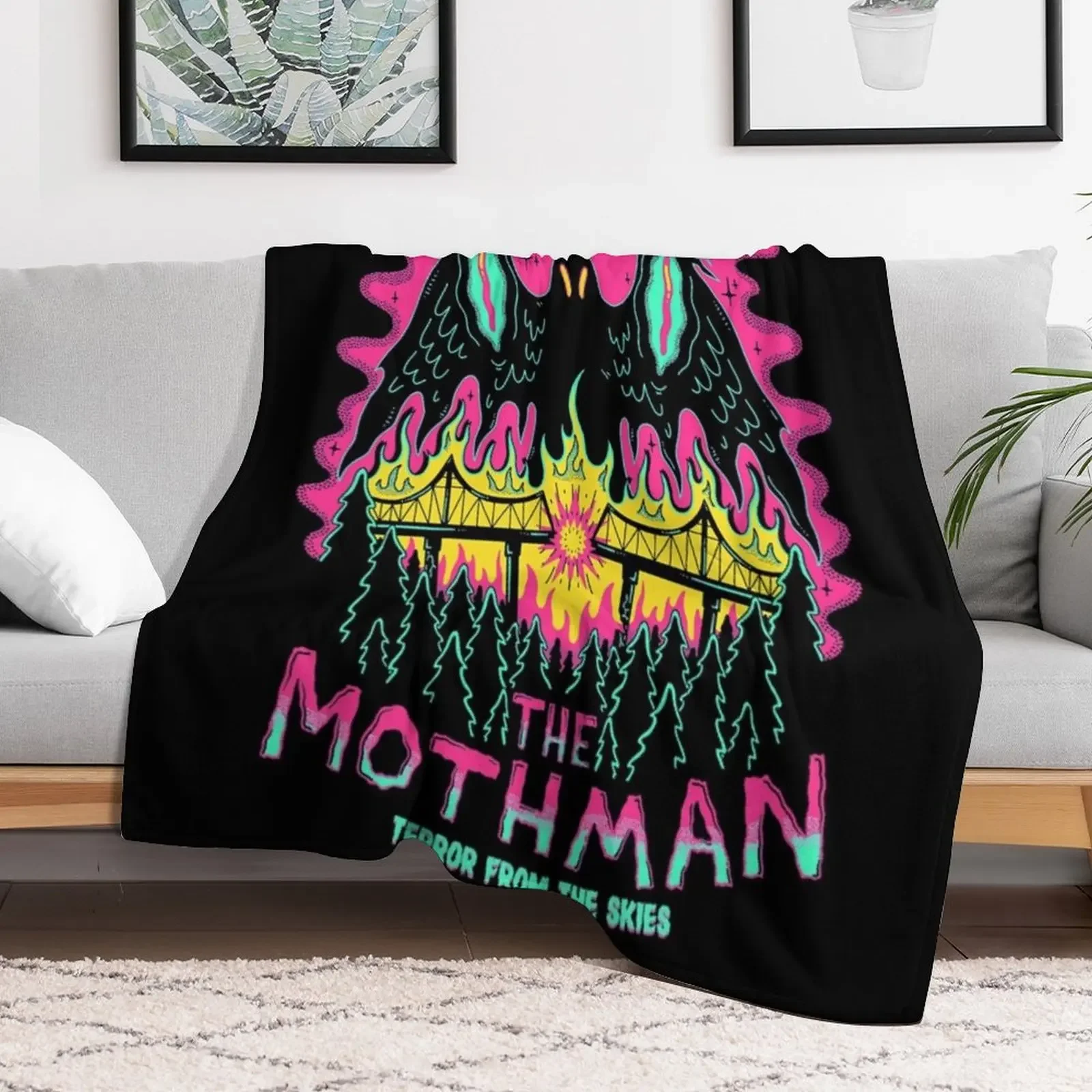 Mothman Throw Blanket Long Lasting Soft Plush Blanket for Daily Use