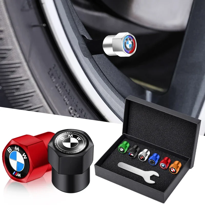 4Pcs Metal Car Wheel Tire Hex Valve Caps Stem Case Covers For BMW M E87 E30 E46 E28 E34 E39 E60 F02 F18 F35 G20 G03 F10 E93 F20