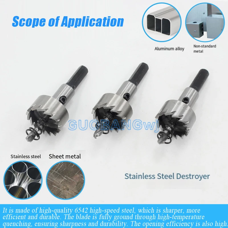 

HSS Hole Cutter Drill Bit for Stainless Steel Metal, Sheet Iron Aluminum Alloy Wood, 3-32mm Sizes, Anti-Slip Shockproof Shank