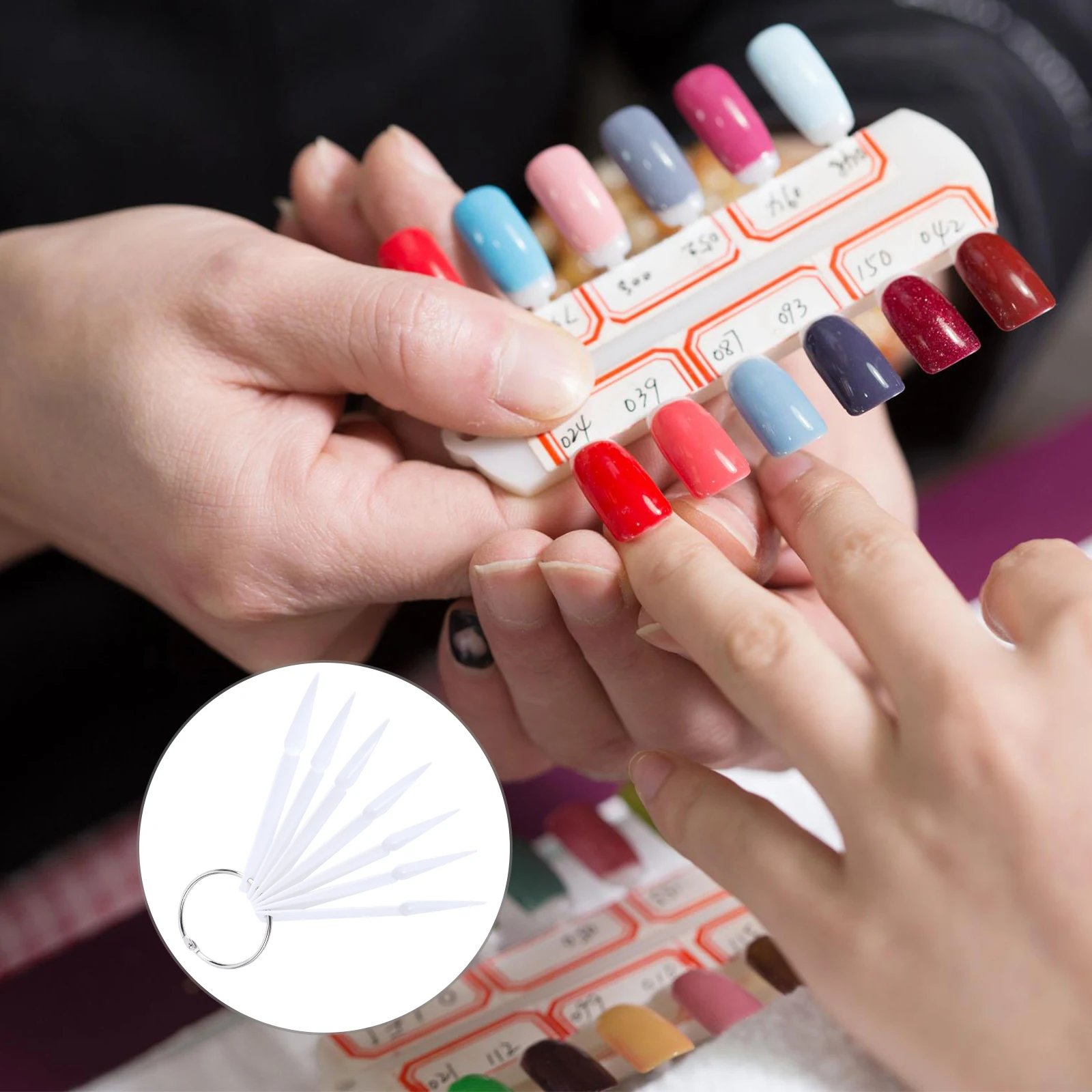 

100 Pcs Manicure Practice Nails Tips Palette Color Plates Display Boards