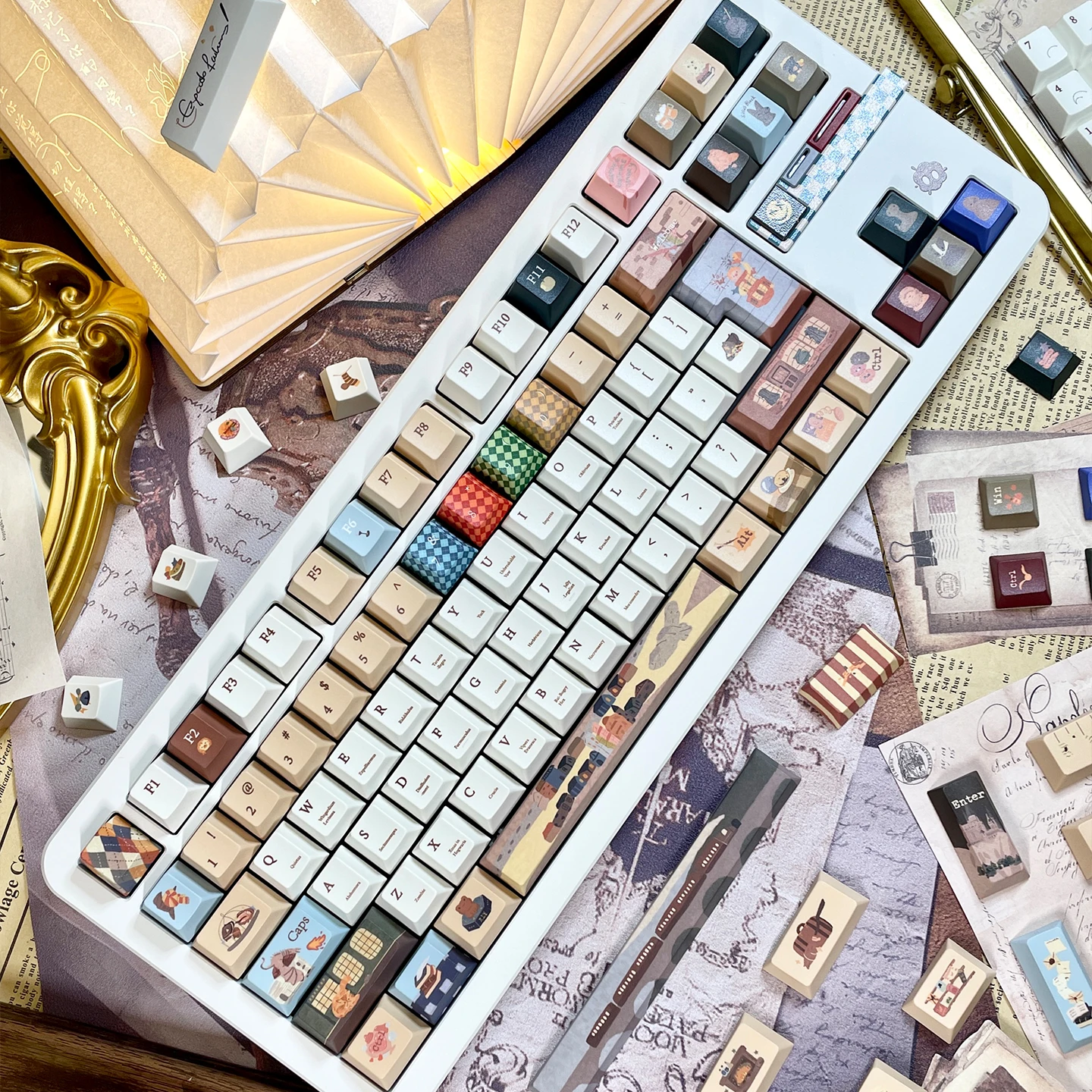 

Ретро коричневые колпачки для клавиш 135 клавиш Cherry Profile Dye сублимационная PBT колпачок для MX 61 64 68 87 96 104 Механическая клавиатура 7u клавиш