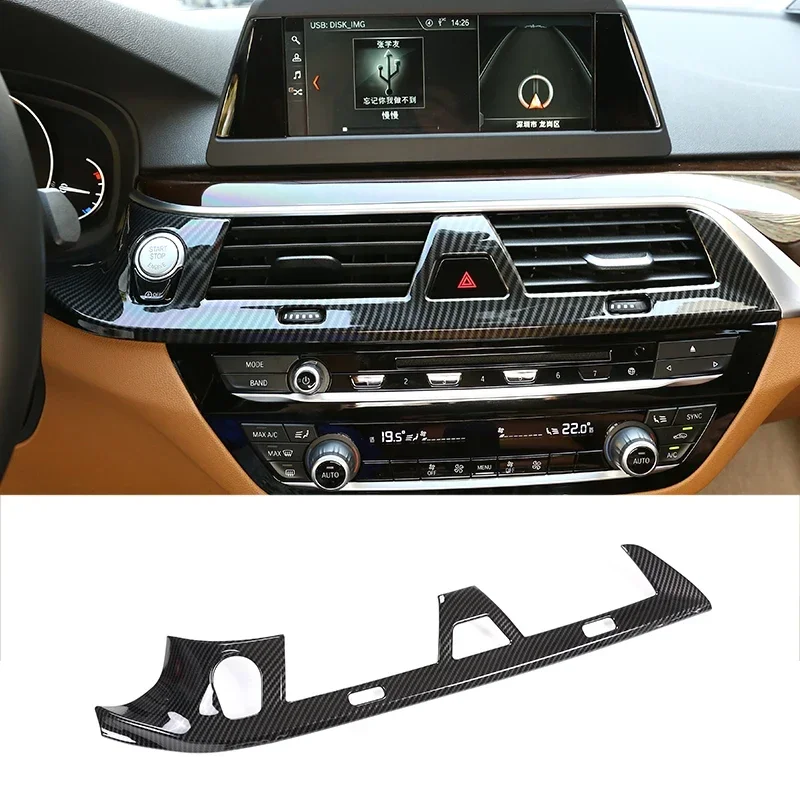 

ABS Carbon Fiber Style Car Center Console Air Condition Outlet Vent Frame Cover Trim For BMW 5 Series G30 6GT G32 2018-2020 LHD