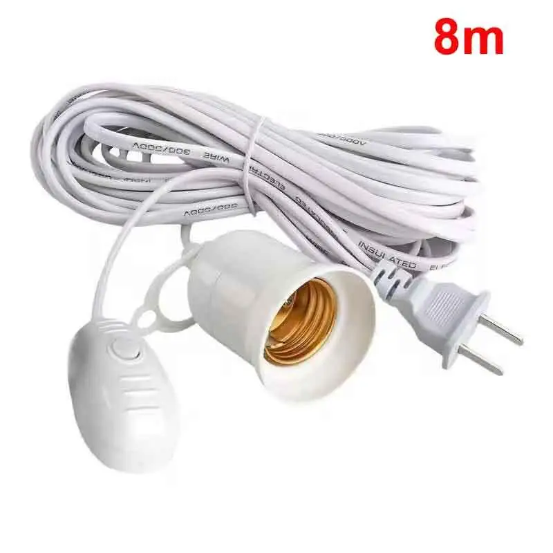 

5/8 м цоколи для ламп, универсальный с выключателем, адаптер для светодиодной лампы, подвеска E27, винтовой держатель лампы