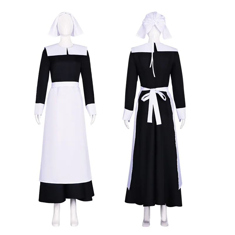 

Adams Family Cosplay Costumes Wednesday Dress Apron Maid Uniform Costume Role-playing Cosplay Halloween