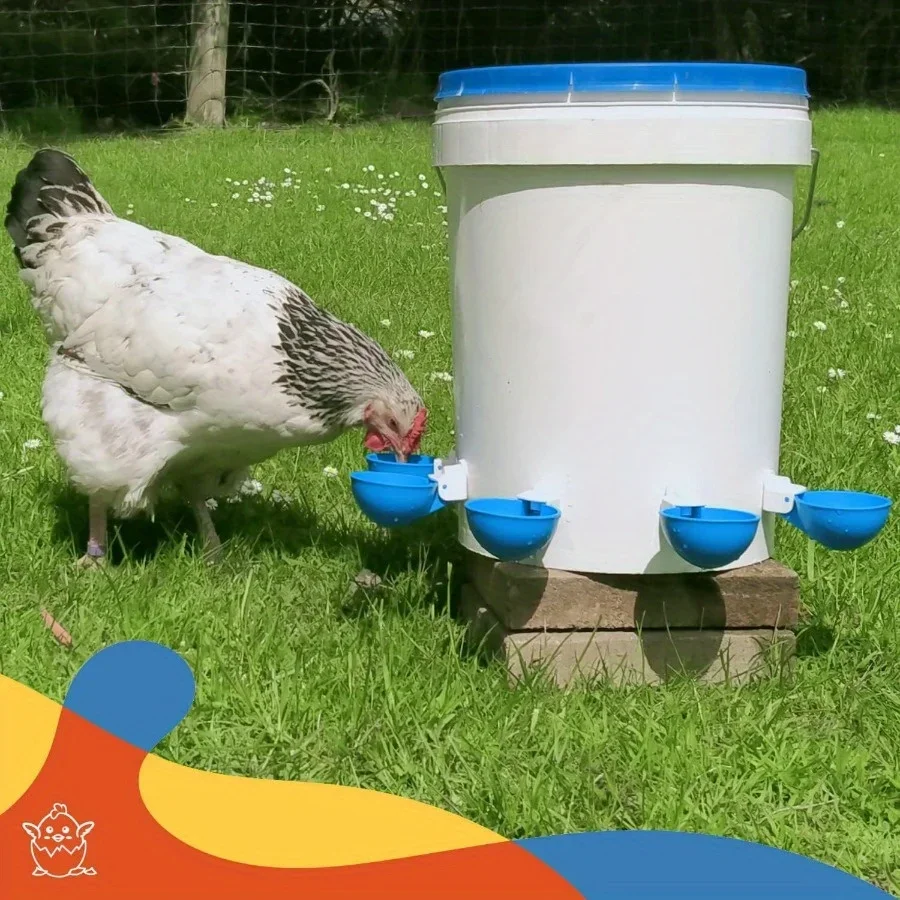 10Pcs Automatic Poultry Drinker Water Dispenser Bowl for Chicken Bird Duck - Hanging Drinking Machine for Farm Animal Water Cups