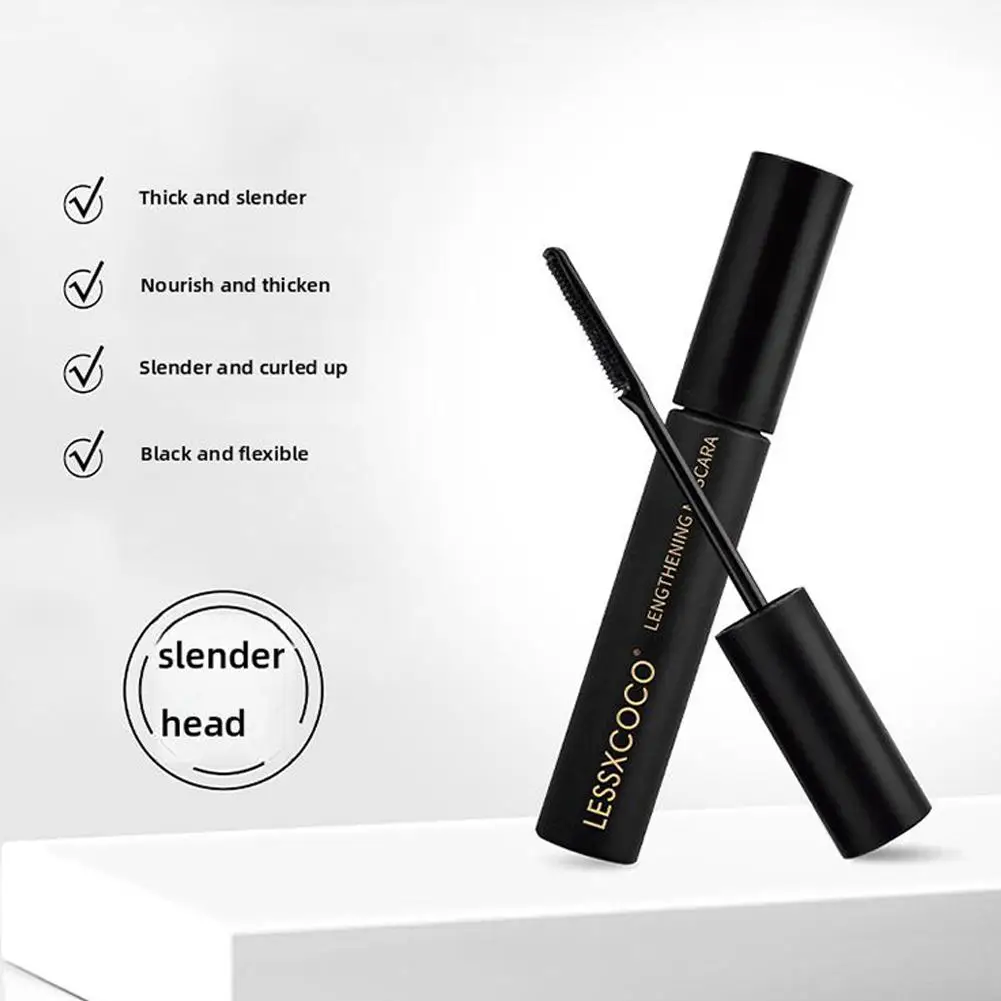 Black Mascara Silk Fiber Fast Dry Eyelashes Curls Extension Thick Black Mascara Eyelashes Cosmetics N9k2