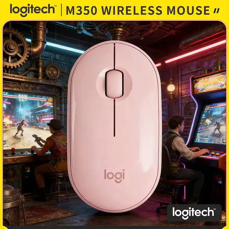 

Logitech M350 Travel Wireless Mouse - Ultra-Thin, Silent Scroll, USB Storage, 1000 DPI, Laptop Bag Friendly Essential