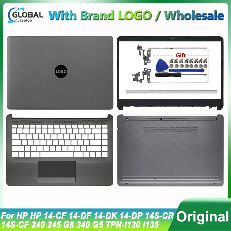 HP HP 14-CF 14-DF 14-DK 14-DP 14S-CR 14S-CF 240 245 G8 340 G5 TPN-I130 I135 LCD 후면 커버 베젤 팜레스트 하단 케이스, 회색