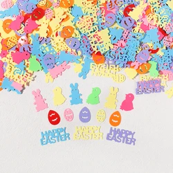 15g/bag Happy Easter Confetti Colorful Bunny Eggs Sequin Confetti 2025 Easter Party Table Scatter Decoration DIY Crafts Gift
