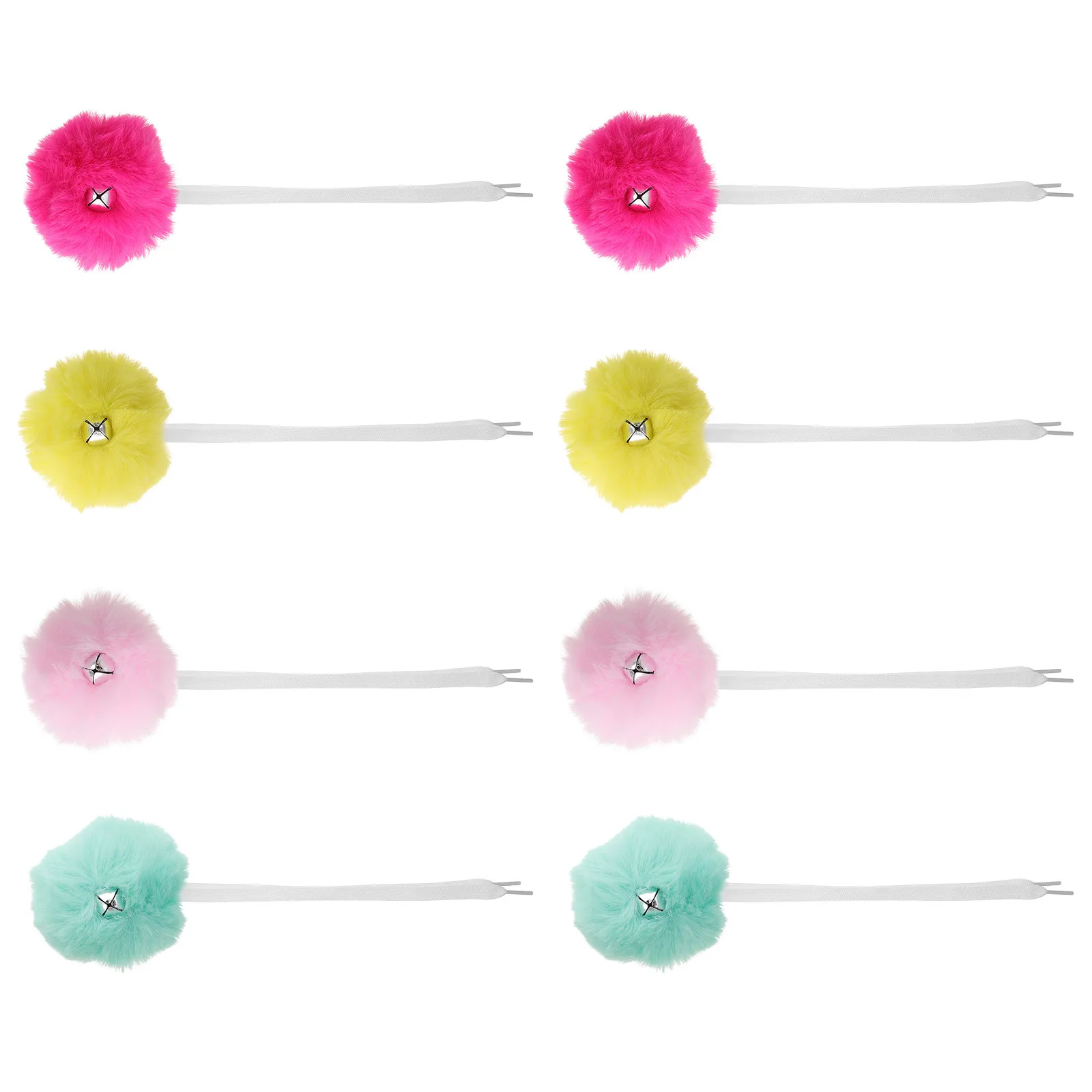 

4Pairs Roller Skates Pom Poms Shoelaces Colorful Skating Shoe Decor Tie-on Roller Skates Accessories with for Ice