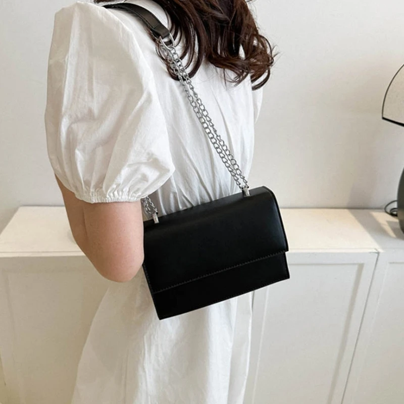 PU 가죽 Crossbody 가방 체인 스트랩 플랩 가방 캐주얼 숄더 가방 여자를위한 패션 핸드백 지갑 메신저 가방 여자