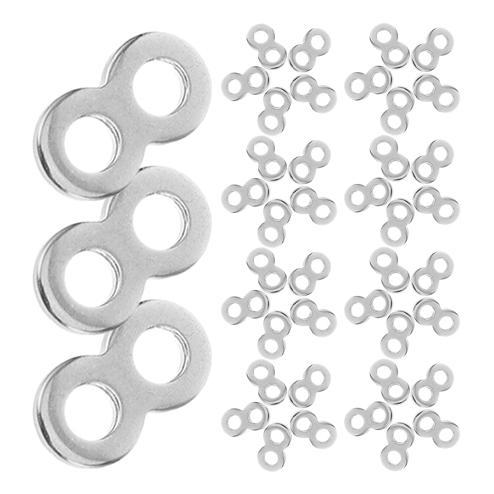 100 Pcs Stainless Steel Connector 8 Figure Fastener for Tabletop Buckle Fasteners Clips