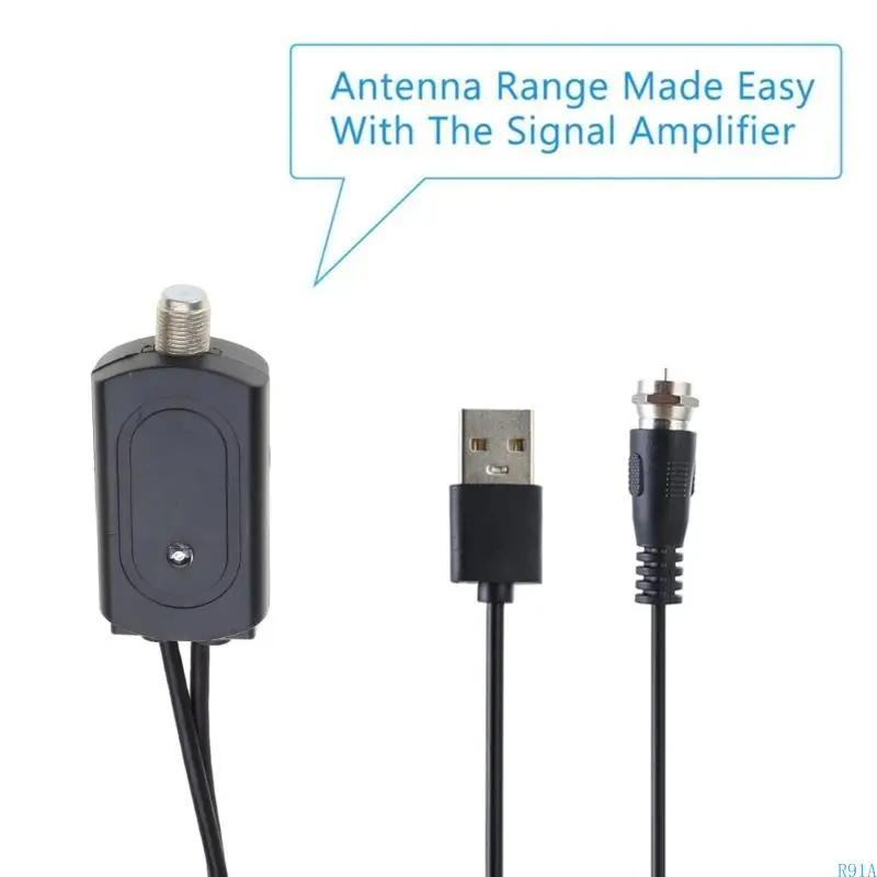 R91A 디지털 실내 안테나 앰프 길이 50 마일 레인지 안테나 720p, 1080i, 1080p/ ATSC 비디오 액세서리