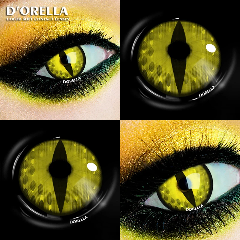 D\'ORELLA  Colored Contact Lenses for Eyes Cosmetic Cosplay Contact Lenses Crazy Lenses Halloween Eyes Lens 1 Pair Contact Lenses