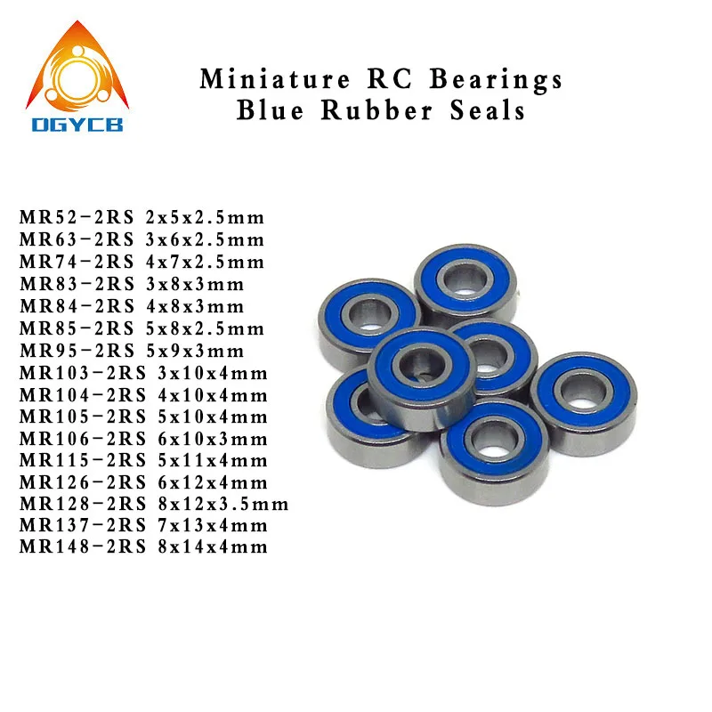 10szt MR83 2RS 3x8x3 mm Miniaturowe łożyska elektryczne RC Car Truck Blue Seals MR52 MR63 MR74 MR84 MR85 MR95 MR126 MR128 MR148