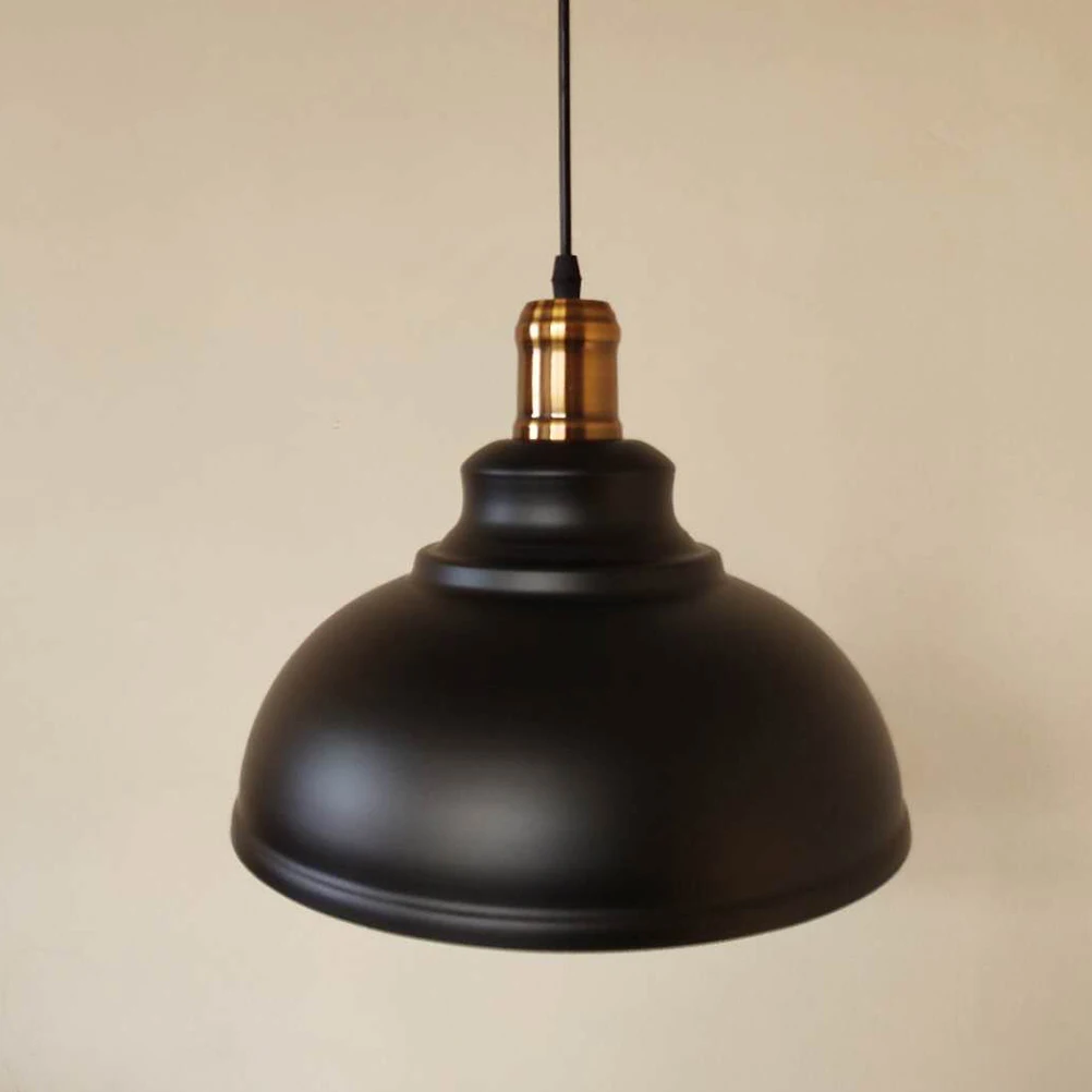 الصناعية خمر الحديد معلقة غطاء مصباح 29 سنتيمتر قلادة سوداء غطاء خفيف لمطعم مقهى فندق غرفة الطعام الممر العلوي #6