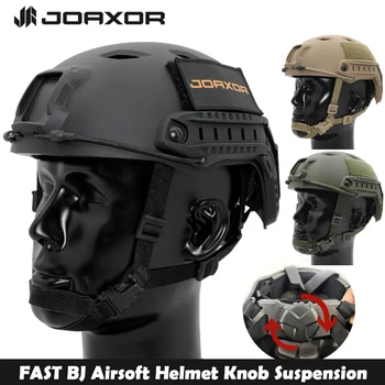 Joaxor Fast Bj Tactical Airsoft Helm Verstelbare Knop Vierkante Mount & Side Rail Outdoor Paintball Schieten Beschermende Uitrusting