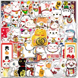 10/30/50pcs Kawaii Maneki Neko Luck Cartoon Cat decalcomanie adesivi Graffiti Laptop Phone Case Car Waterproof Cute Sticker giocattoli per bambini