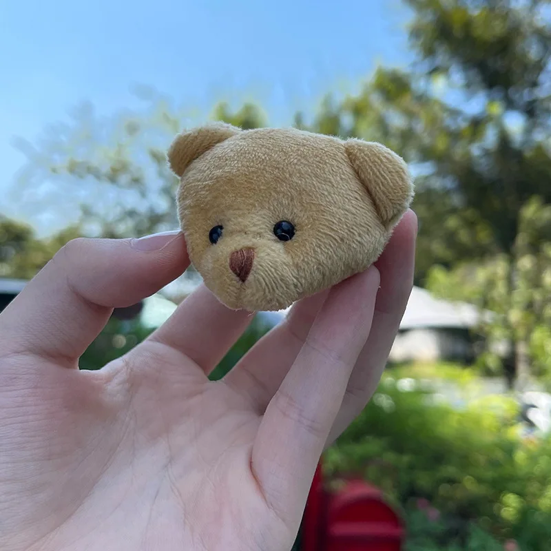 10cm 100pcs Wholesale Teddy Bear White Plush Keychain Bag Pendant Beige