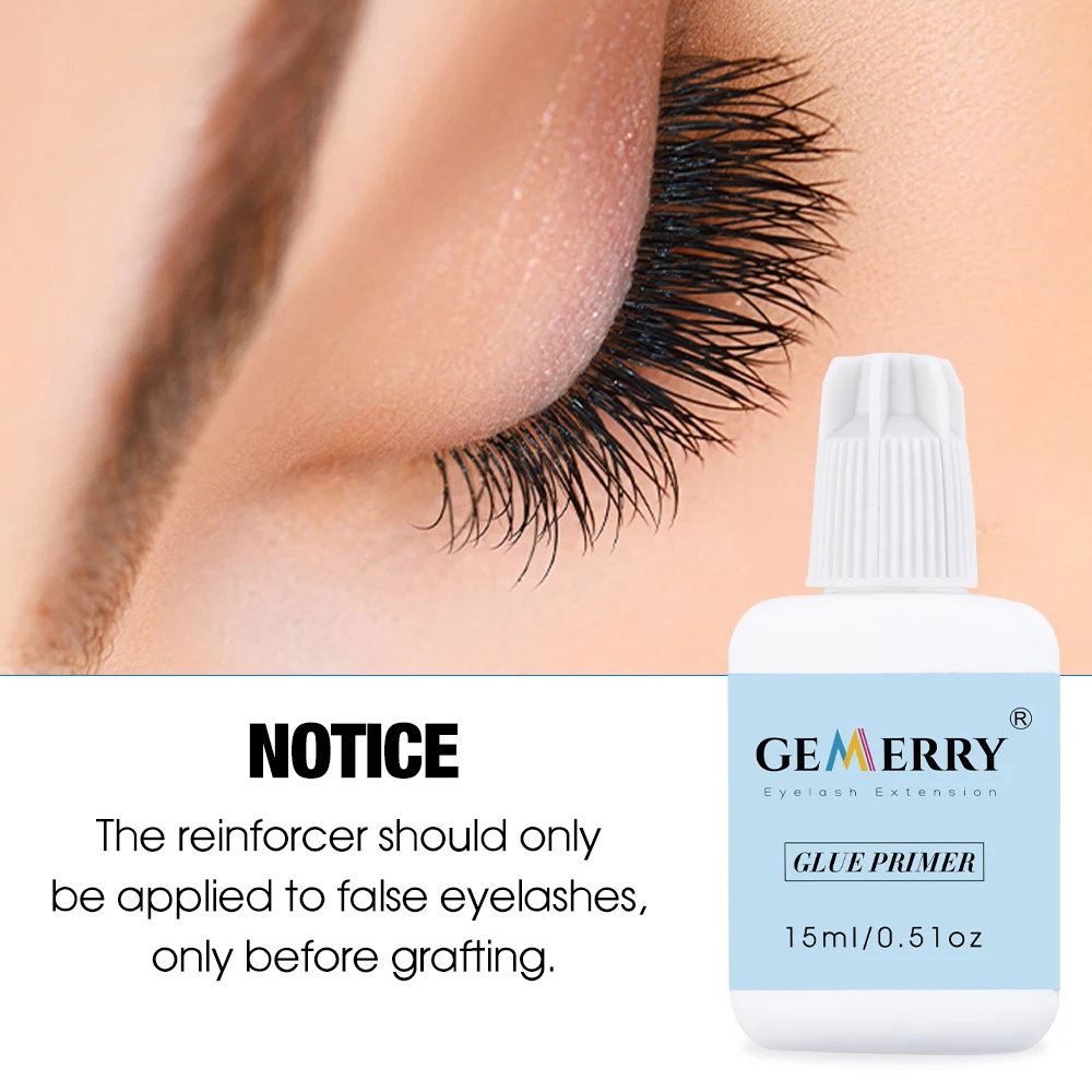 GEMERRY 15ml Eyelash Extension Glue Primer for False Lash Extend Time Adhesive Bonding Before Planting Professional Makeup Tools