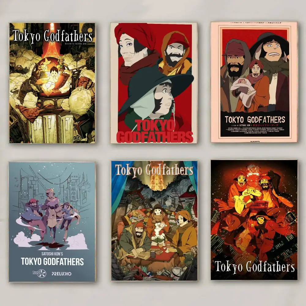 anime T-Tokyo Godfathers-S Poster Modern Wall Decal for Living Room Cafe Office Bar and Bedroom