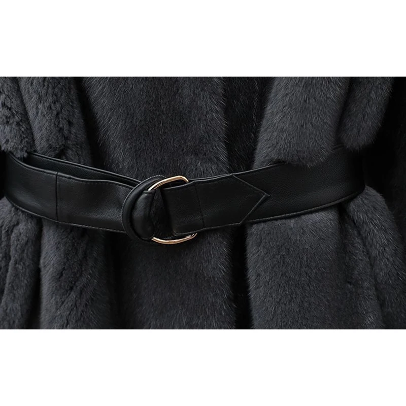 2026 Herfst Winter Nieuwe Hele Nertsen Nertsen Bont Capuchon Slanke Dikke Warme Parka Milieuvriendelijke Fluwelen Nertsen Jas Dames overjas