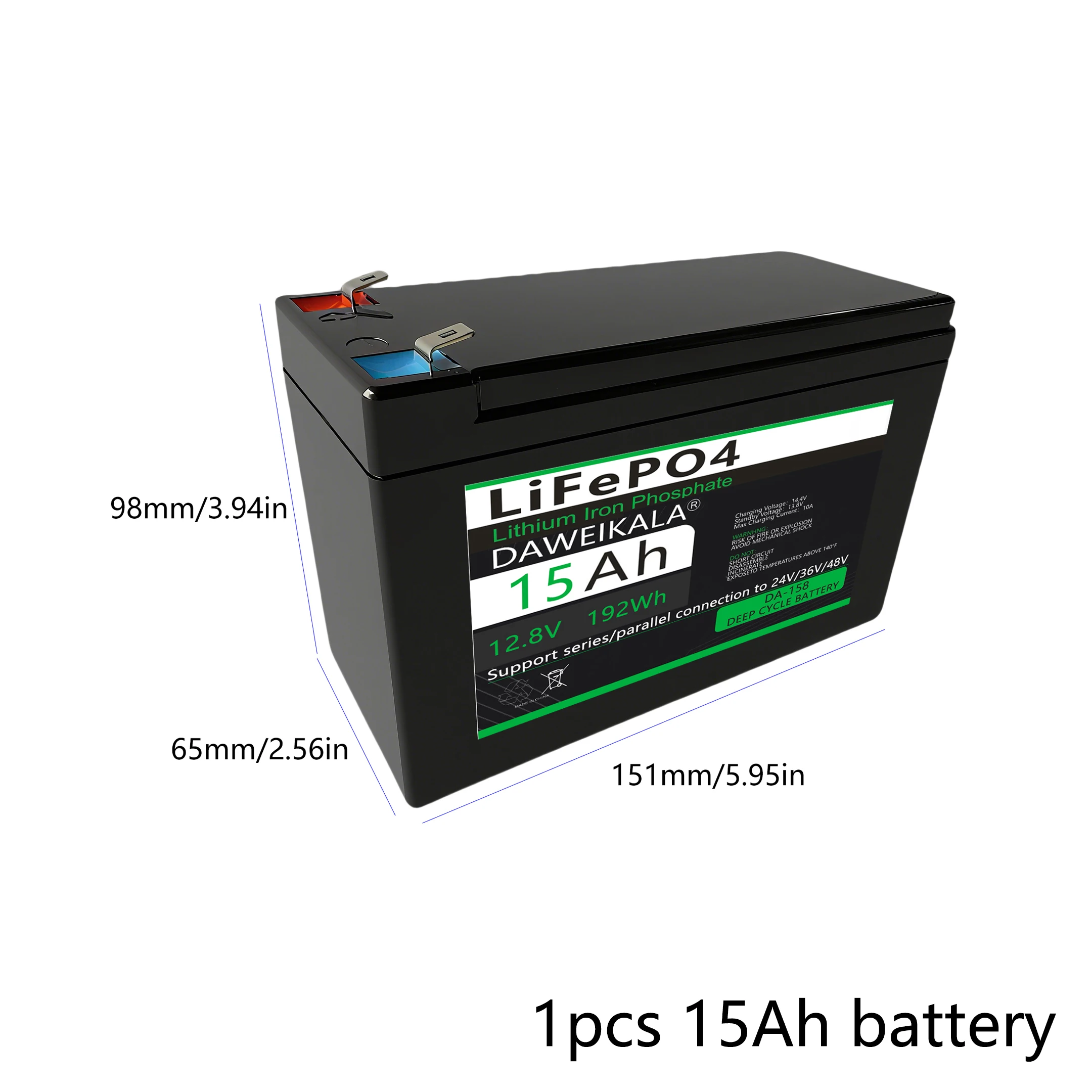 12V 15Ah LiFePO4 accu Ingebouwde 30A BMS voor spuittoegangscontrole audio UPS Kinderspeelgoed Elektrisch voertuig 12V voeding