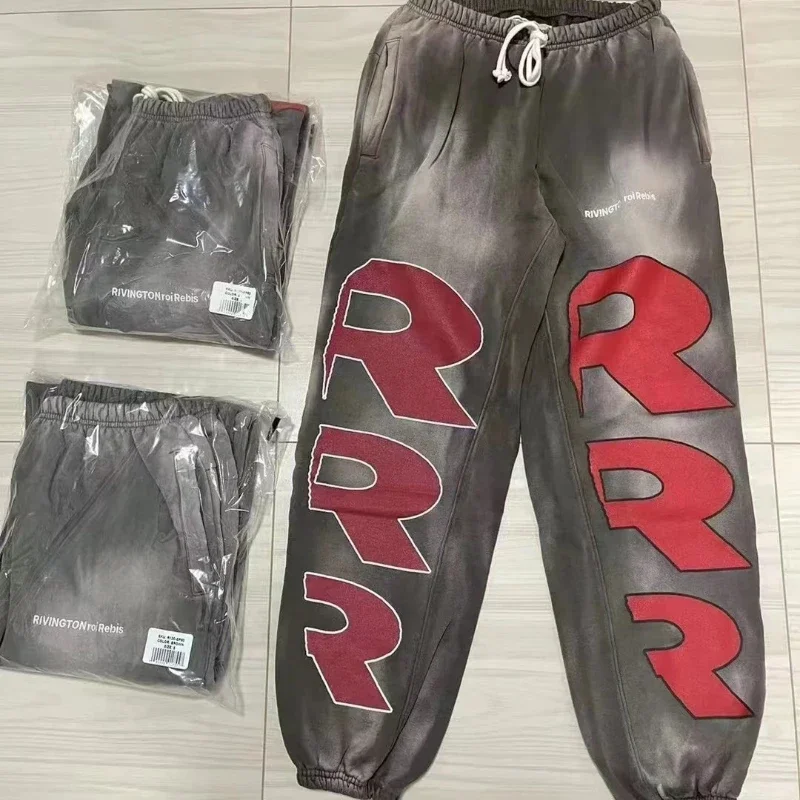 Summer RRR123 Trousers High Quality Do Old Washed Loose Cotton Pants Vintage Hip Hop Women's Sweatpant Streetwear Men