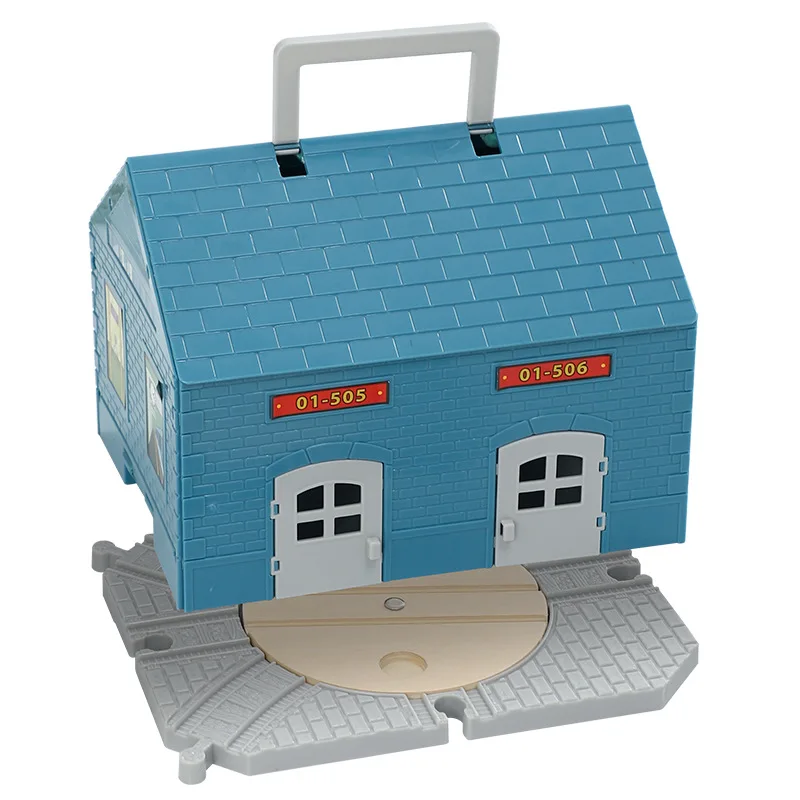 Children Train Track Scene Accessories Small Train Track Toy Train Track Multi-purpose Storage Box House Compatible Wooden X40