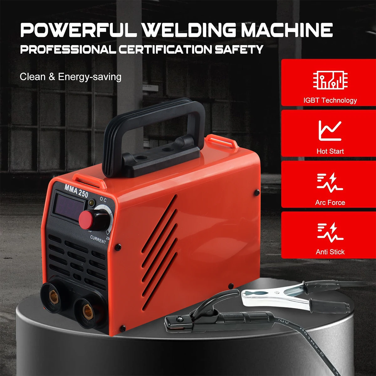 WOZOBUY Mini Stick Welder Machine 110V/220V, 250A ARC Portable MMA Welding Machine, IGBT Inverter Welder Digital Display