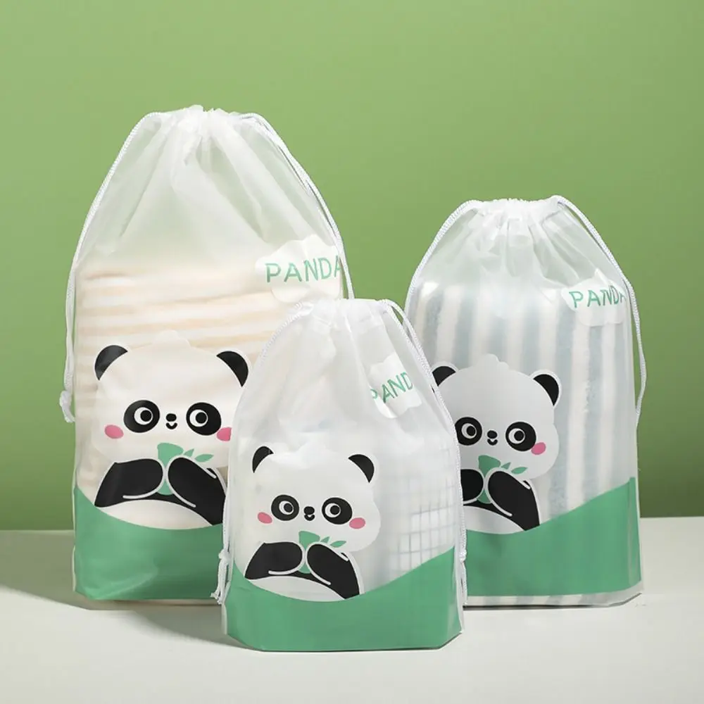 Cartoon Printing Drawstring Drawstring Pocket PE,PVC Frosted Texture Frosted Carrying Pouch Dustproof Storage Bag Socks