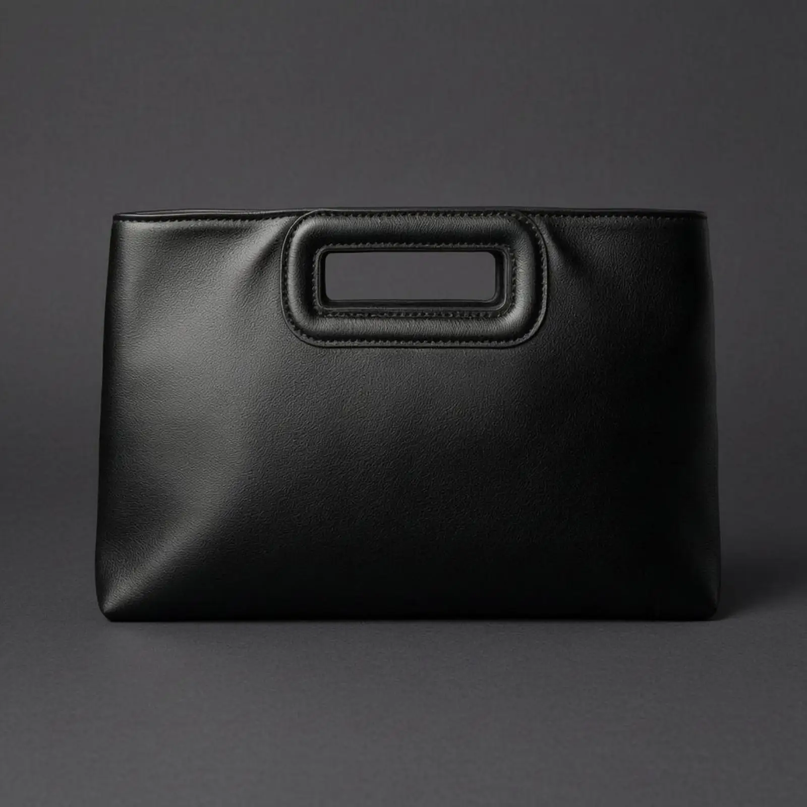 Cutout-Handle Bag Triple-Carry Carry PU Handbag Faux Leather Structured Handbag